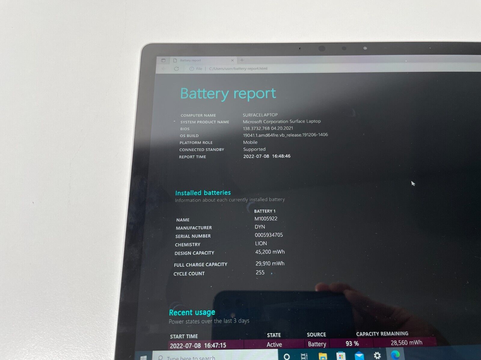 Surface Laptop i5-7200U 4GB RAM 128GB SSD