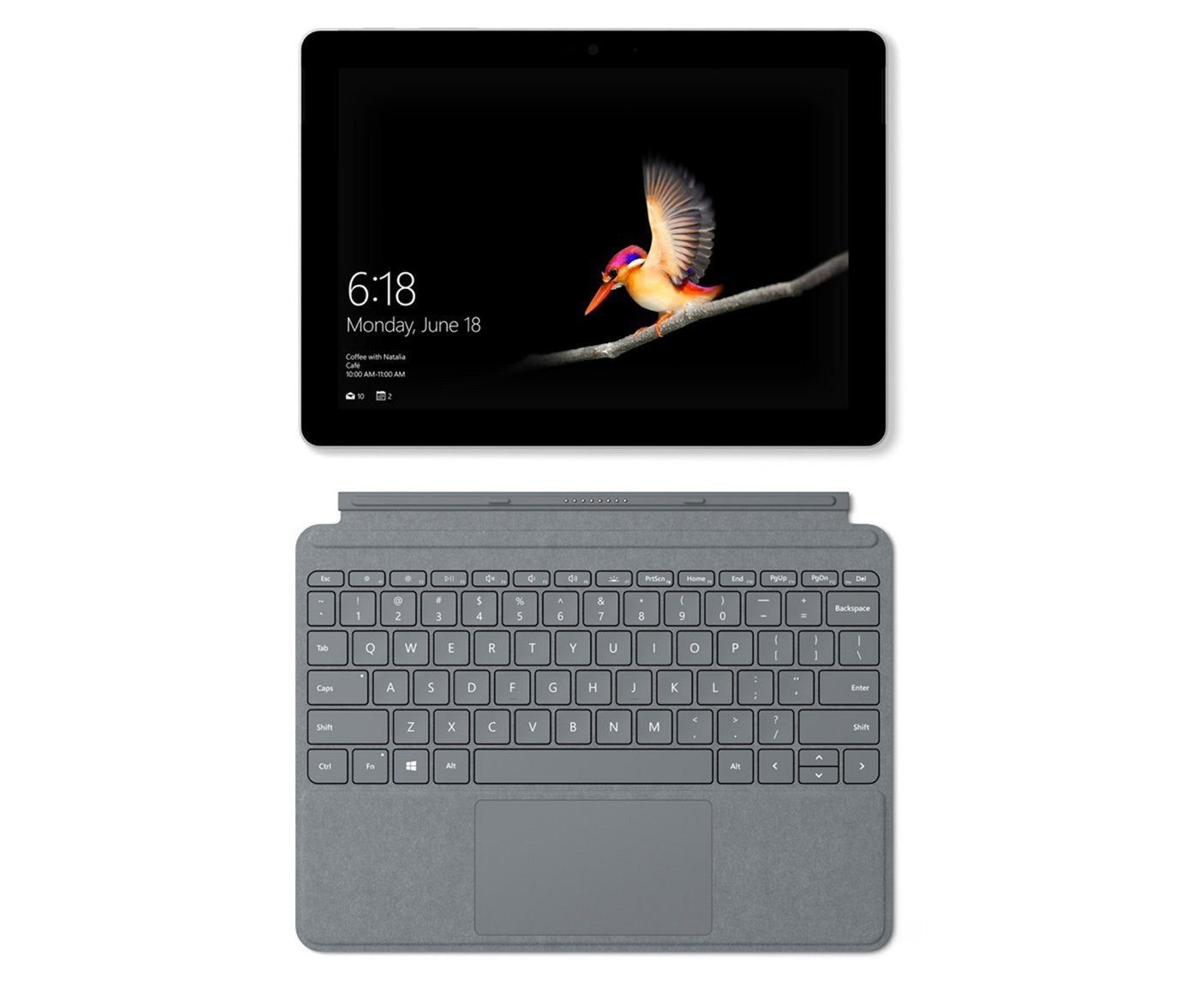 Microsoft Surface Go 4 10.5-inch tablet in Platinum - rear view