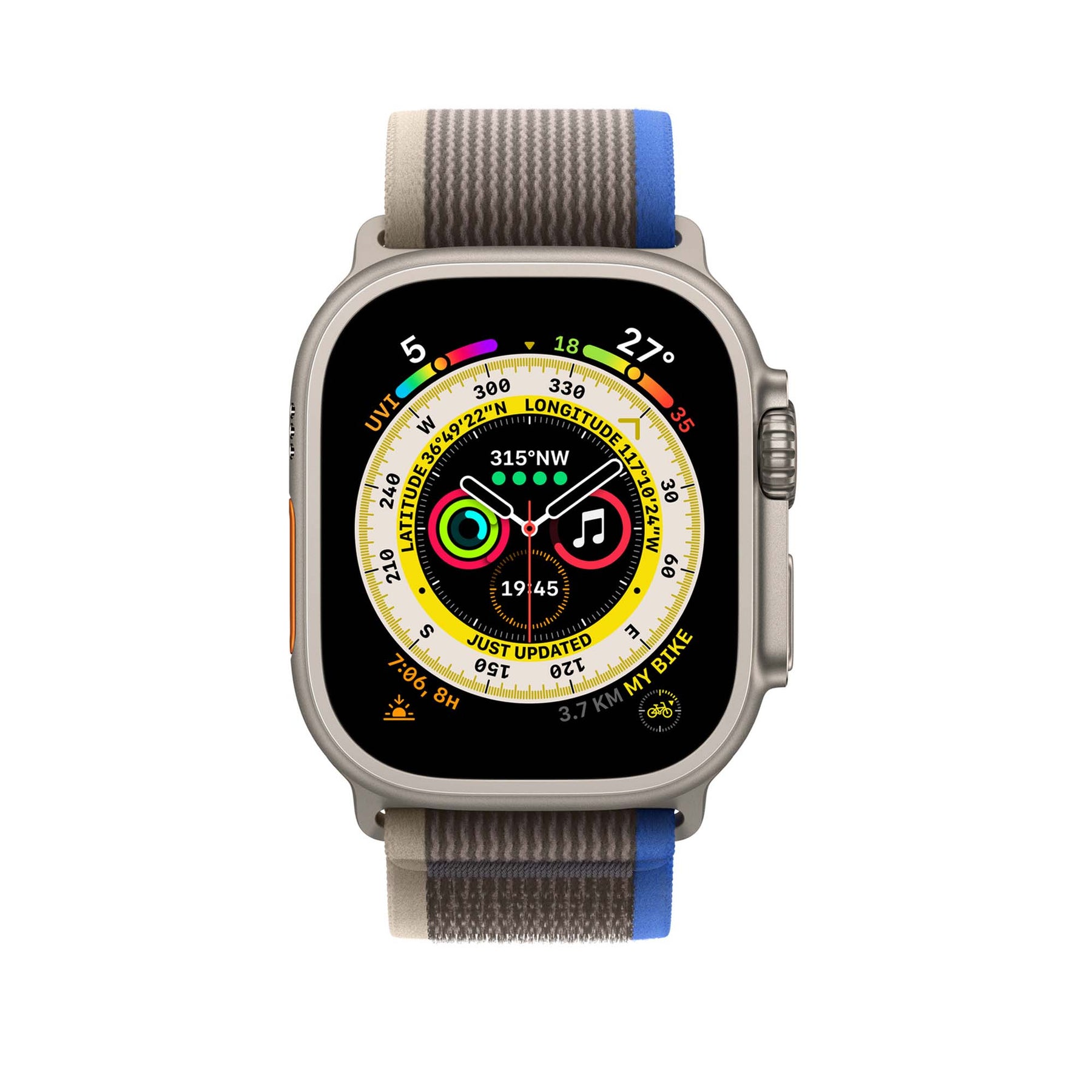 Apple Watch Ultra - Titanium Case with Blue/Grey Trail Loop