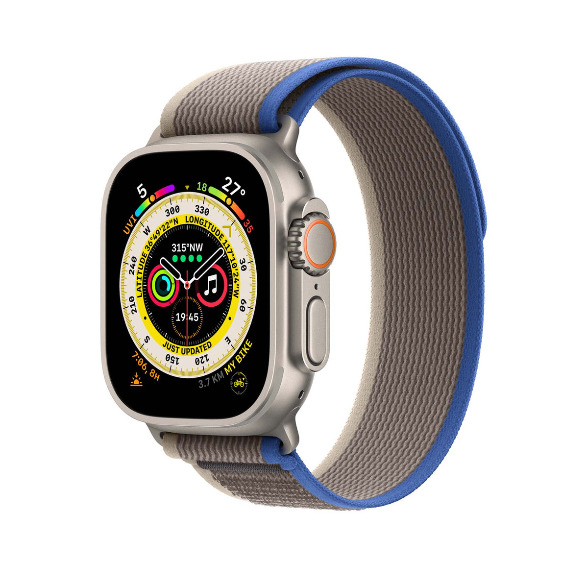 Apple Watch Ultra - Titanium Case with Blue/Grey Trail Loop